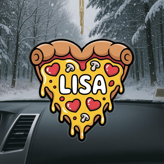 Personalized Heart Pizza Ornament, Custom Pizza Lover Christmas Ornament, Funny Foodie Gift, Holiday Keepsake, Cute Pizza Decoration Acrylic Ornament – Personalized Christmas Tree