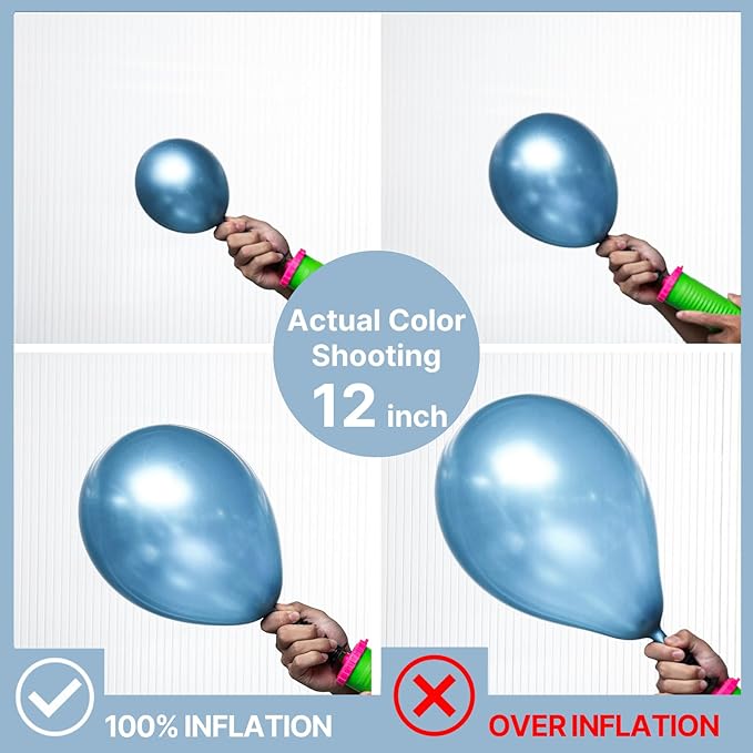 PartyWoo Light Blue Balloons, 140 pcs Light Blue and Metallic Blue Balloons Different Sizes Pack of 18 Inch 12 Inch 10 Inch 5 Inch for Balloon Garland Arch as Birthday Decorations, Party Decorations