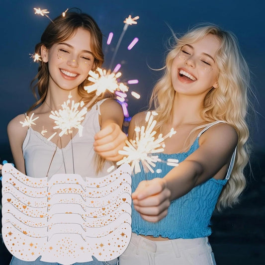 Face Glitter Freckles Tattoos Fake Freckles, 8pcs Gold Fake Tattoo Temporary Tattoos for Kids Adult, Sparkle Face Jewels Freckle Tattoo Sparkles Festival Makeup Stickers Accessories for Women