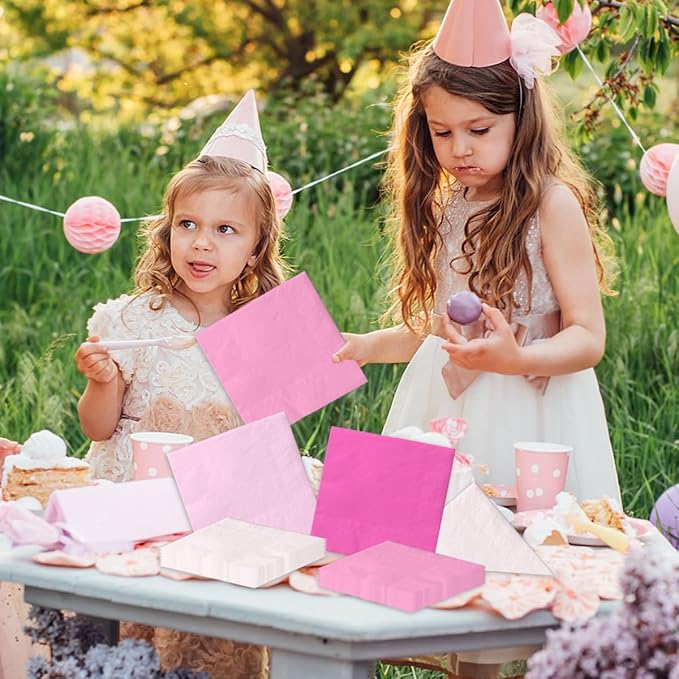 40pcs Light Pink Napkins - Pink Baby Shower Decorations, Disposable for Birthday, Wedding, Baby Showers