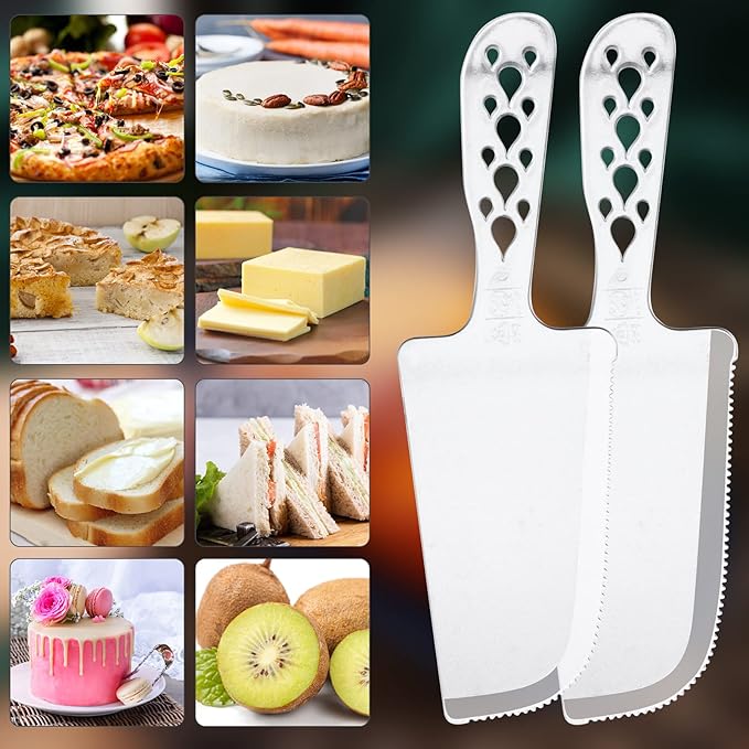 50 PCS Disposable Cake Cutter and Server - Clear Plastic, 8x2.3 In, for Pie, Tart, Pizza, Pastry, Baking