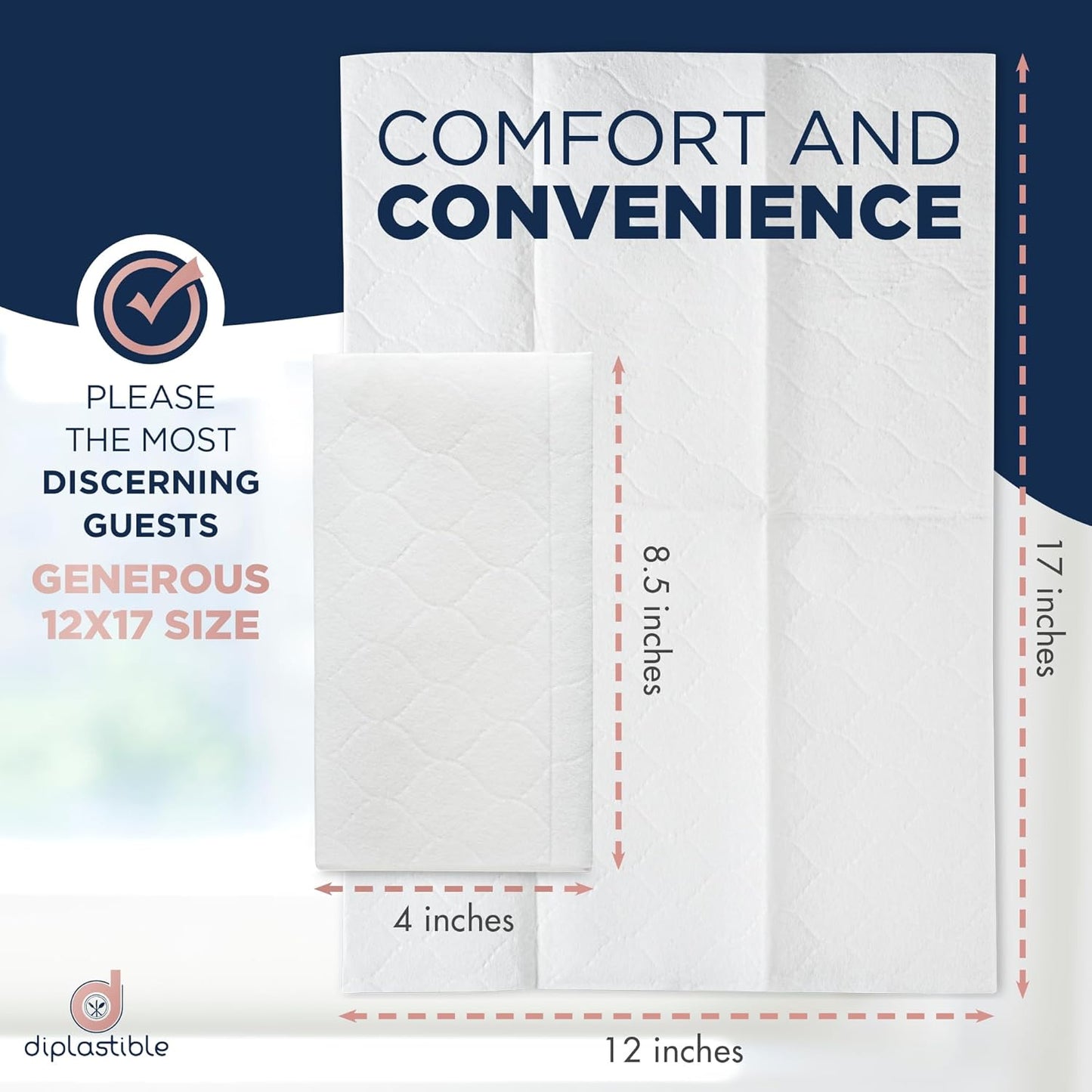 Disposable Guest Towels 500 Pack - White Napkins for Guest Bathroom, Heavy Duty Disposable Hand Towels, Ultra Absorbent Linen Feel Paper Napkins for Bathroom, Parties and Events