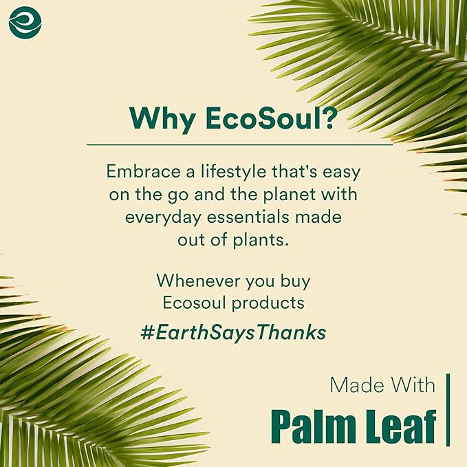 ECO SOUL 10 Inch Disposable Palm Leaf Plates [200 Pack] Premium Food-Safe Heavy Duty Compostable Bamboo Paper Plates for Lunch, Dinner, Birthday, Weddings, Party, Camping & Catering Events [Round]