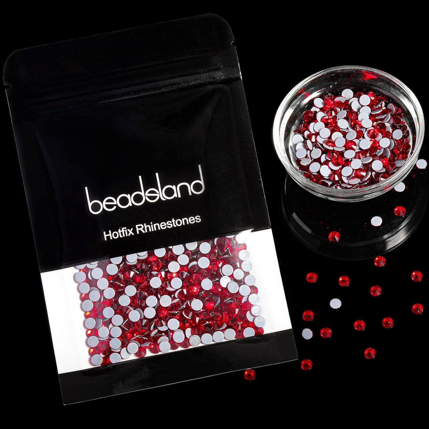 BEADSLAND Hotfix Rhinestones, 1440pcs Flatback Crystal Rhinestones for Crafts Clothes DIY Decorations, Light Siam, SS16, 3.8-4.0mm