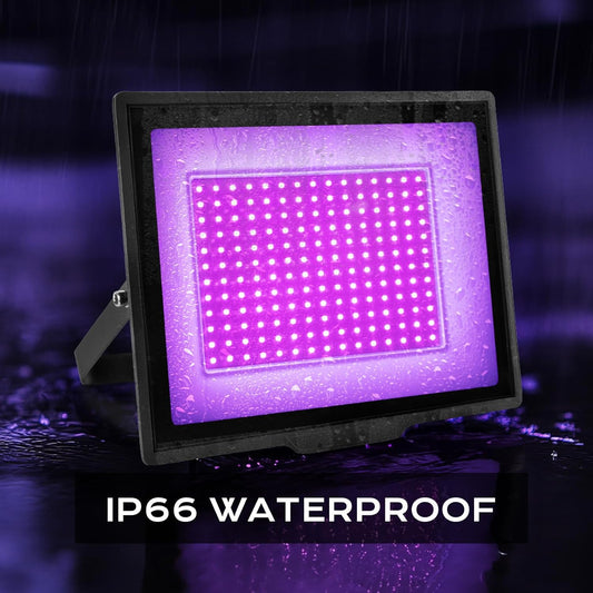 2 Pack 120W LED Black Lights, IP66 Waterproof Blacklight Flood Lights with Plug & Switch, UV Lighting for Halloween Party, Glow in The Dark, Body Paint, Stage & Neon Glow Deco