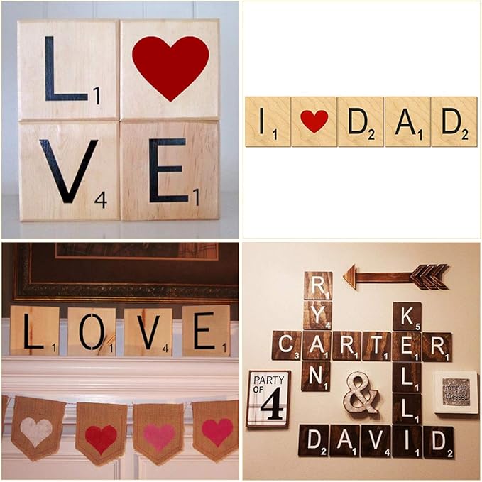 Scrabble Tile Letter Stencils 3 Inch - 28 Pack Scrabble Style Alphabet Stencil Templates for Painting on Wood, Reusable Plastic Stencils for Crafts Making & Wall Art Decorations