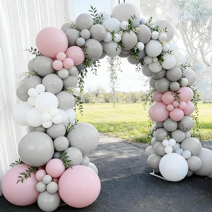 99pcs Gray Balloons, 18/12/10/5Inch Matte Grey Balloon Arch Kit, 18/12/10/5Inch for Birthday, Baby Shower, Anniversary, Graduation, Wedding Party Decorations