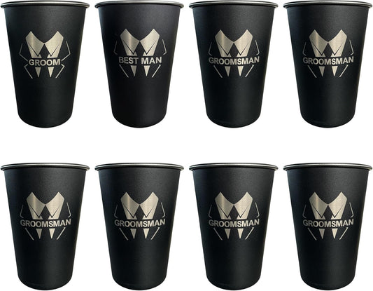TEAM GROOM Groomsmen Gifts Cups 8 pcs Bachelor Party Favors Groomsmen Tumblers(LJ-Bold)
