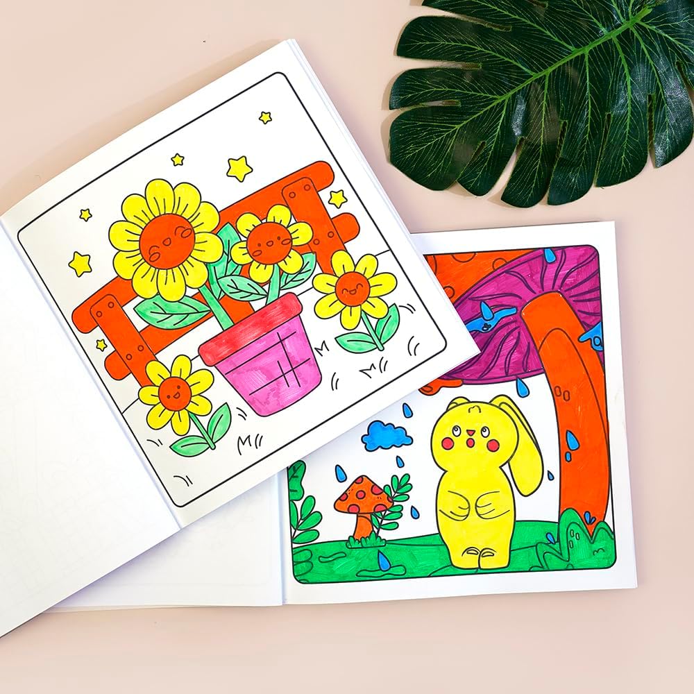 Adorable Coloring Book for Kids Ages 4–8: 40 Unique Single-Sided Pages to Prevent Bleed-Through | Thick Paper for Markers & Crayons | Screen-Free Learning Fun & Family Creative Gift (Sweet Seasons)