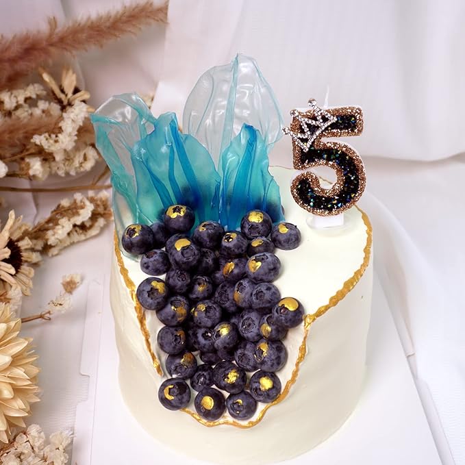 Saododku Birthday Candles for Cake, 0123456789 Number Candles for Birthday Cakes with Sparklers, 3.15" Large Cake Candles for Baby Girl/Boy Birthday, or Wedding Party Decorations(5#)
