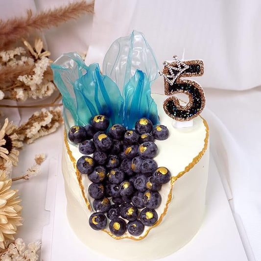 Saododku Birthday Candles for Cake, 0123456789 Number Candles for Birthday Cakes with Sparklers, 3.15" Large Cake Candles for Baby Girl/Boy Birthday, or Wedding Party Decorations(5#)