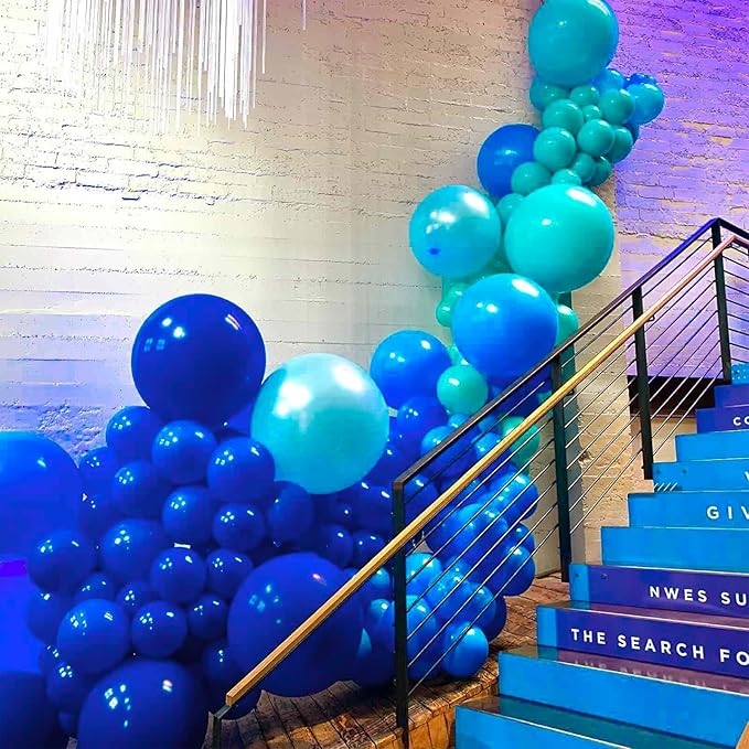 PartyWoo Royal Blue Balloons 85pcs Different Sizes Pack of 18 12 10 5 Inch Dark Blue Balloon Arch Kit for Baby Shower Gender Reveal Graduation Under The Sea Birthday Party Decorations Blue-Y59