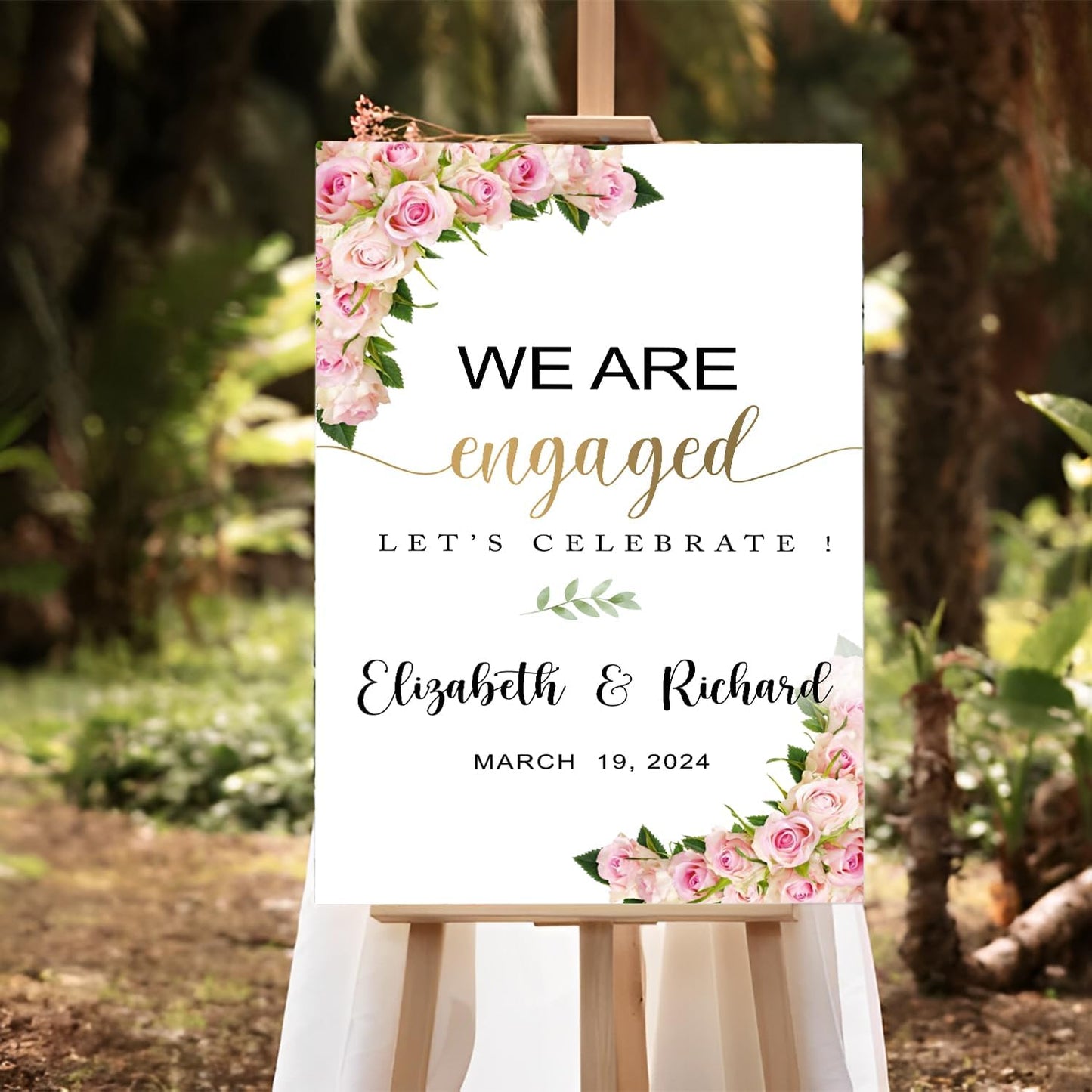 Engagement Party Sign, Blush Engagement Decor, Minimal Engagement Party Welcome Sign Portrait, We Are Engaged Printable Sign Template, Custom Engagement Welcome Sign
