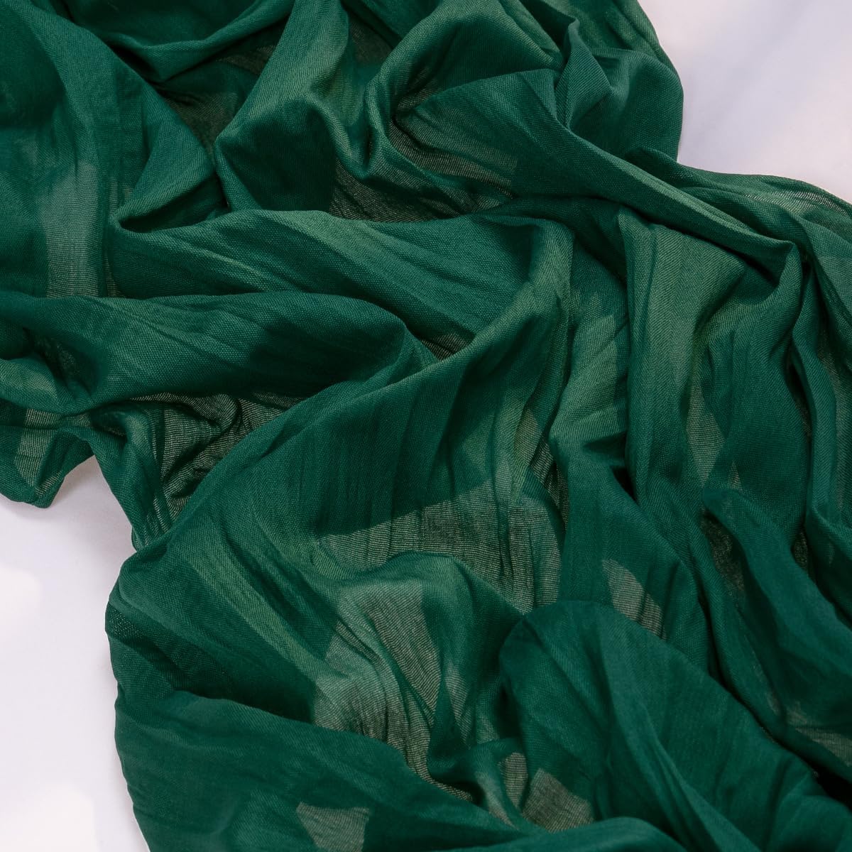 MLMC 3 Pack Emerald Green Cheesecloth Table Runner Boho Dark Green Cheese Cloth Table Runner 10ft Sheer Gauze Fall Cheesecloth Decorations for Wedding Home Party Decor