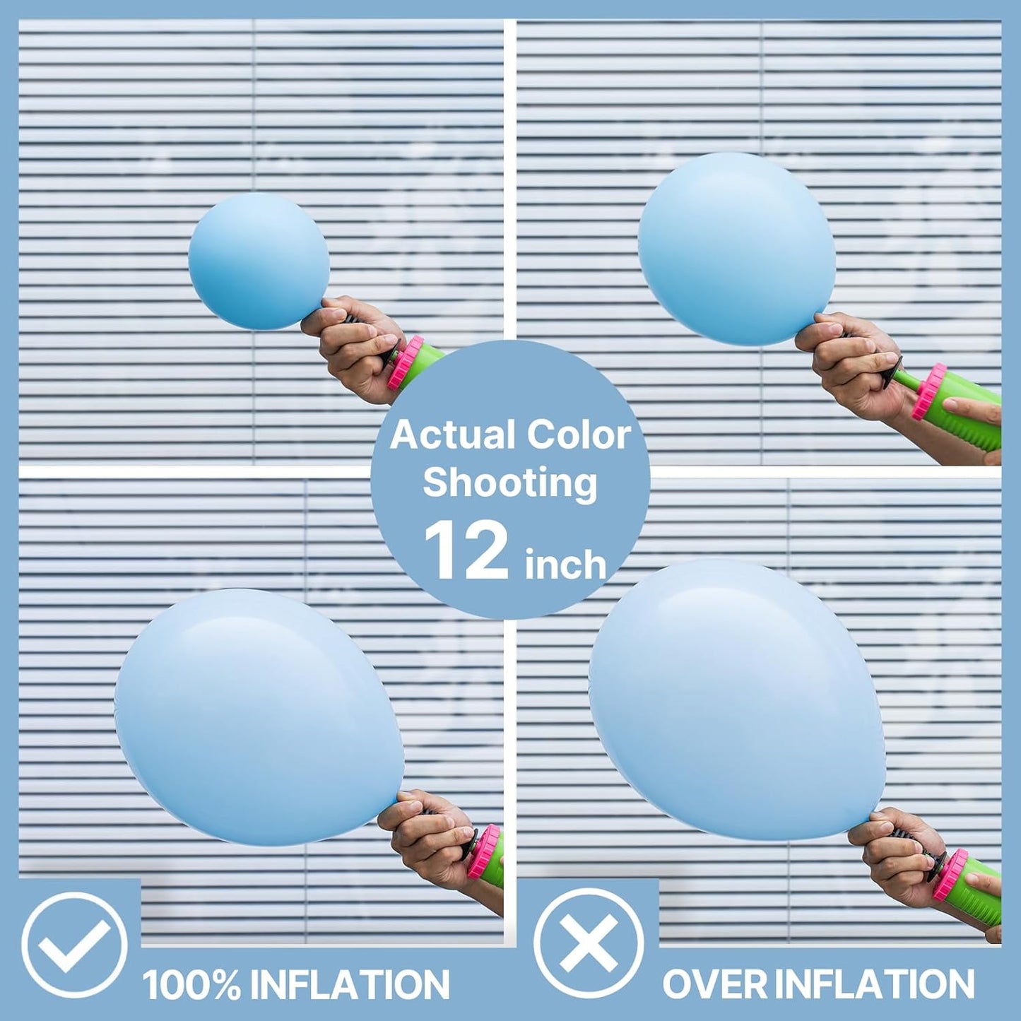 PartyWoo Light Blue Balloons 100 pcs 12 Inch Baby Pastel Sky Aqua Blue Helium Balloons for Graduation Baby Shower Gender Reveal Weddings Under the Sea Birthday Party Decorations Blue-Y4