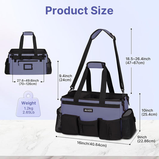 Large Wearable Cleaning Caddy Bags,Cleaning Supplies Storage Bag with Handles and Adjustable Shoulder Strap and Removable Waist Straps,Waterproof Cleaning Bags for Home,Car,Office (Denim Blue)