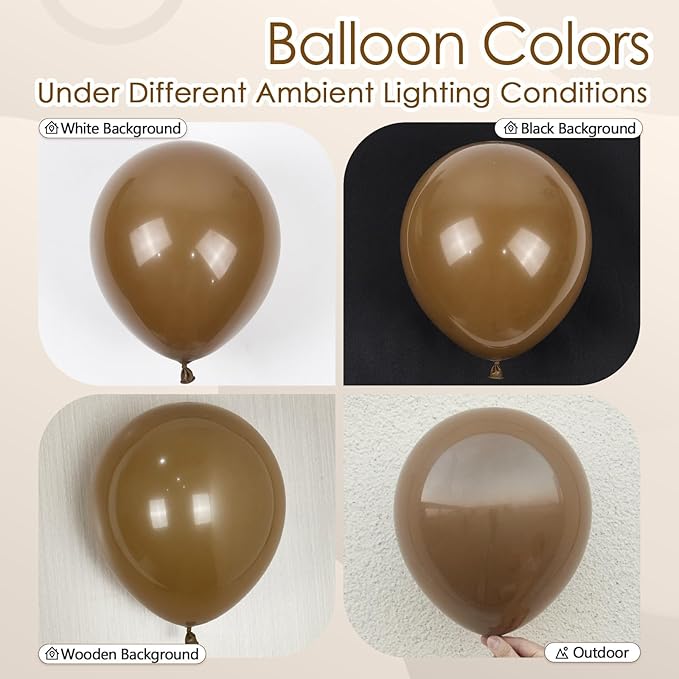Brown Balloons 12 inch, Brown Latex Balloons 50pcs Party Balloons for Birthday Baby Shower Wedding Thanksgiving Anniversary Party Decorations