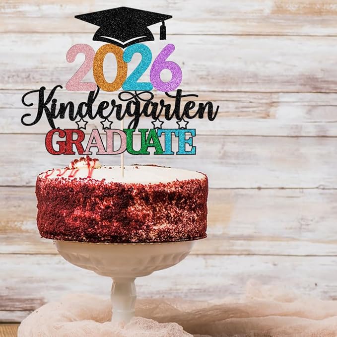 Kindergarten Grad Cake Topper,2026 Graduation Cake Topper,Peace Out Kindergarten Next Stop 1st Grade cake Decorations,2026 Kindergarten Graduation Party Decorations Supplies