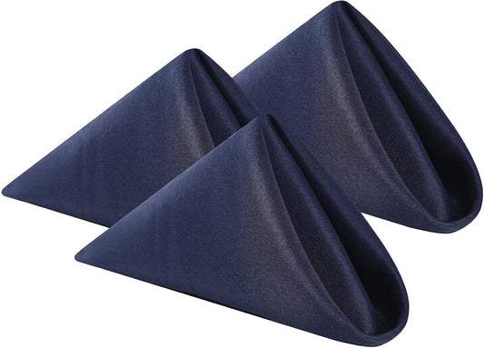 Cloth Napkins 20x20 inch Washable Polyester Dinner Napkins Soft Table Napkins for Wedding Party Dining Banquet(Navy,25PCS)