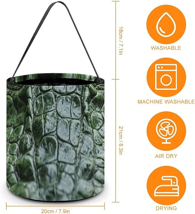 Halloween Candy Bucket - Green Crocodile Trick Or Treat Candy Bag, Gift Bag for Party Favor Supplies