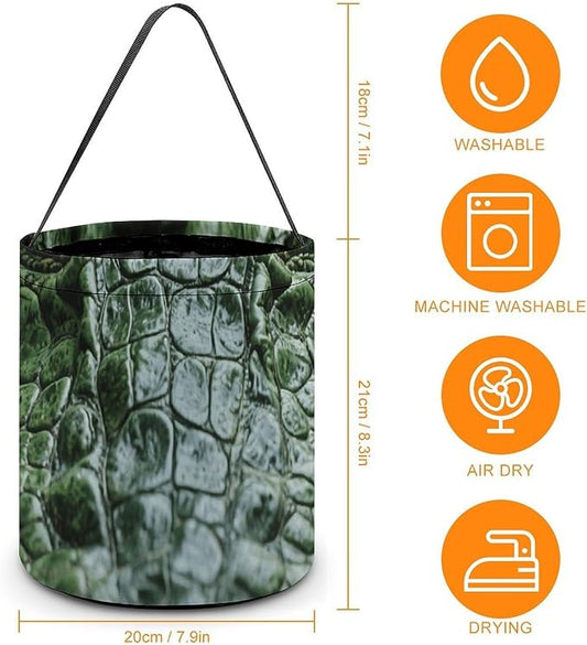 Halloween Candy Bucket - Green Crocodile Trick Or Treat Candy Bag, Gift Bag for Party Favor Supplies