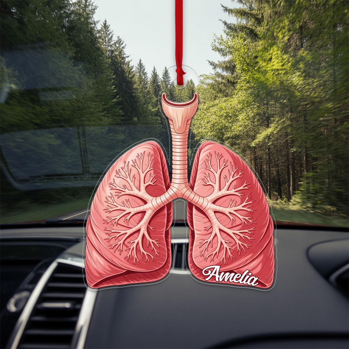 Personalized Human Lungs Ornament, Custom Medical Christmas Ornament, Lungs Gift, Respiratory Therapist Holiday Decoration, Unique Keepsake Acrylic Ornament – Personalized
