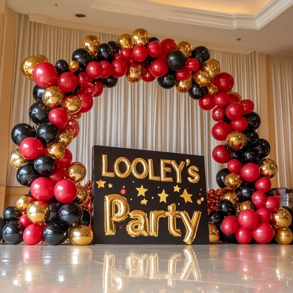Red Balloon Arch Kit, 125 Pcs Red Balloons Different Sizes 18 Inch 12 Inch 10 Inch 5 Inch Balloons for Balloon Arch Garland Birthday Baby Shower Wedding Graduation Christmas Party Decoration
