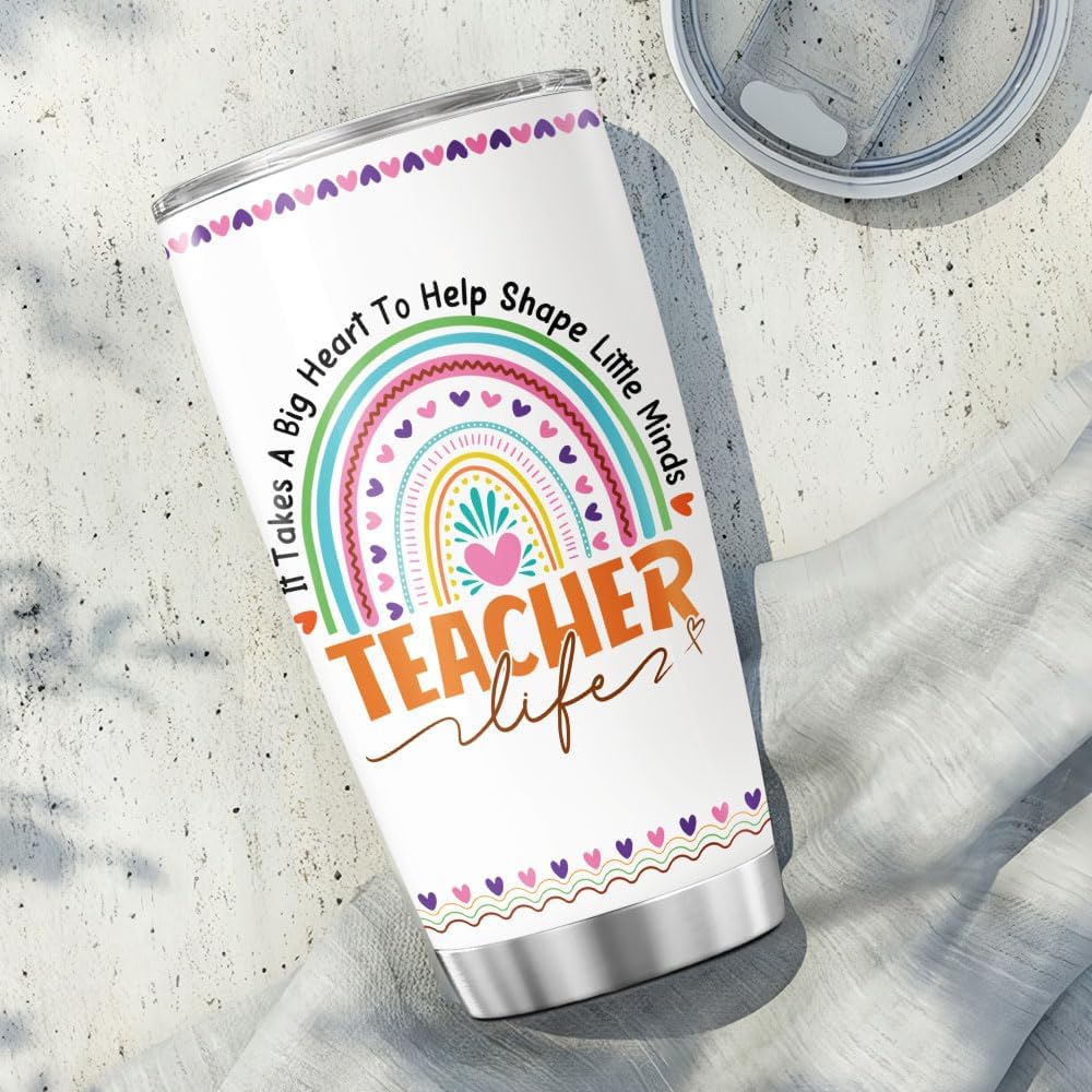 Teacher Gifts, Tumbler 20 Oz With Lid And Straw, Music For Stainless Coffee Tumblers Steel Pack Women Appreciation Gift Cups, Teachers Nutrition Facts
