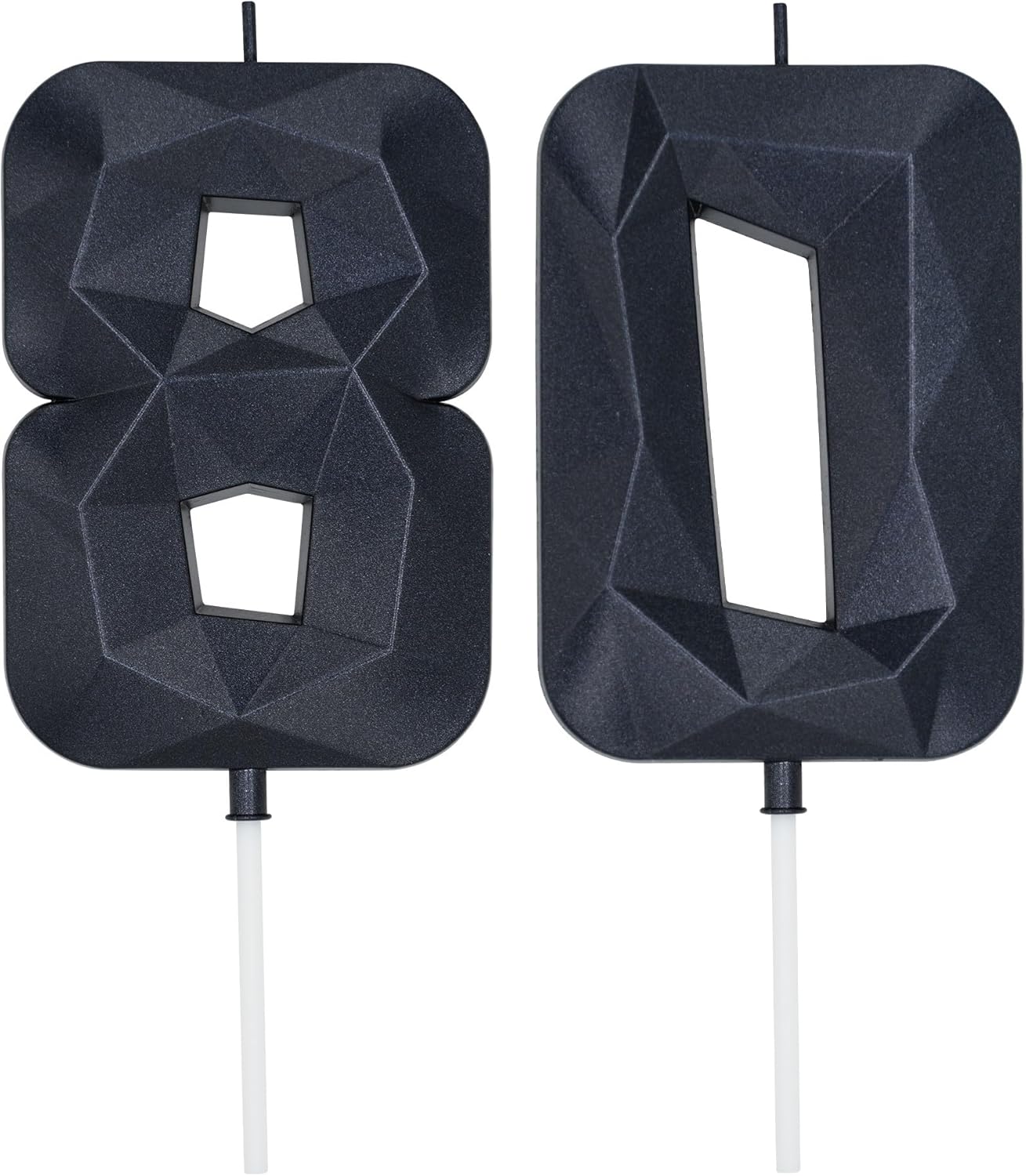 DERVENTA Large Birthday Candle Number 3D Black 3.7 inch Party Celebration Anniversary Decoration Cake Topper 1 Piece (Number 80 Black)