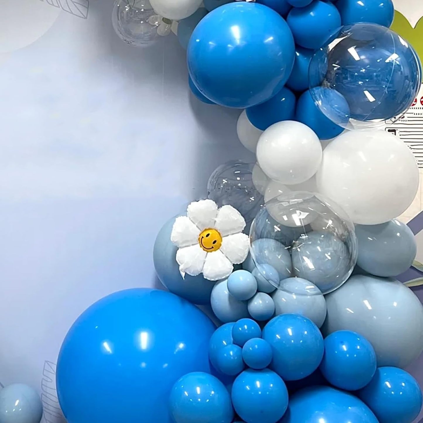 105pcs Blue Balloons 12inch Party Latex Balloons for Boys Girls Birthday Baby Shower Gender Reveal Wedding Sunflower Party Decorations