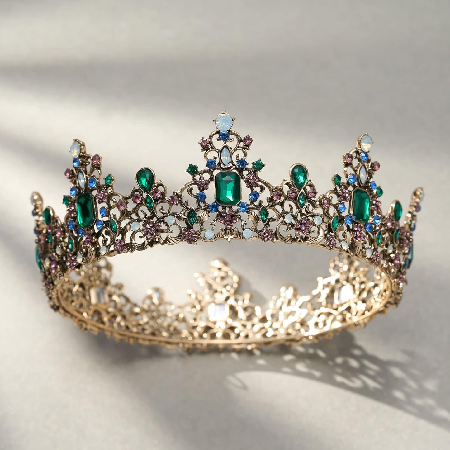 SWEETV Queen Crown for Women - Baroque Wedding Tiaras and Crowns,Jeweled Tiara Crown,Prom Birthday Halloween Hair Accessories