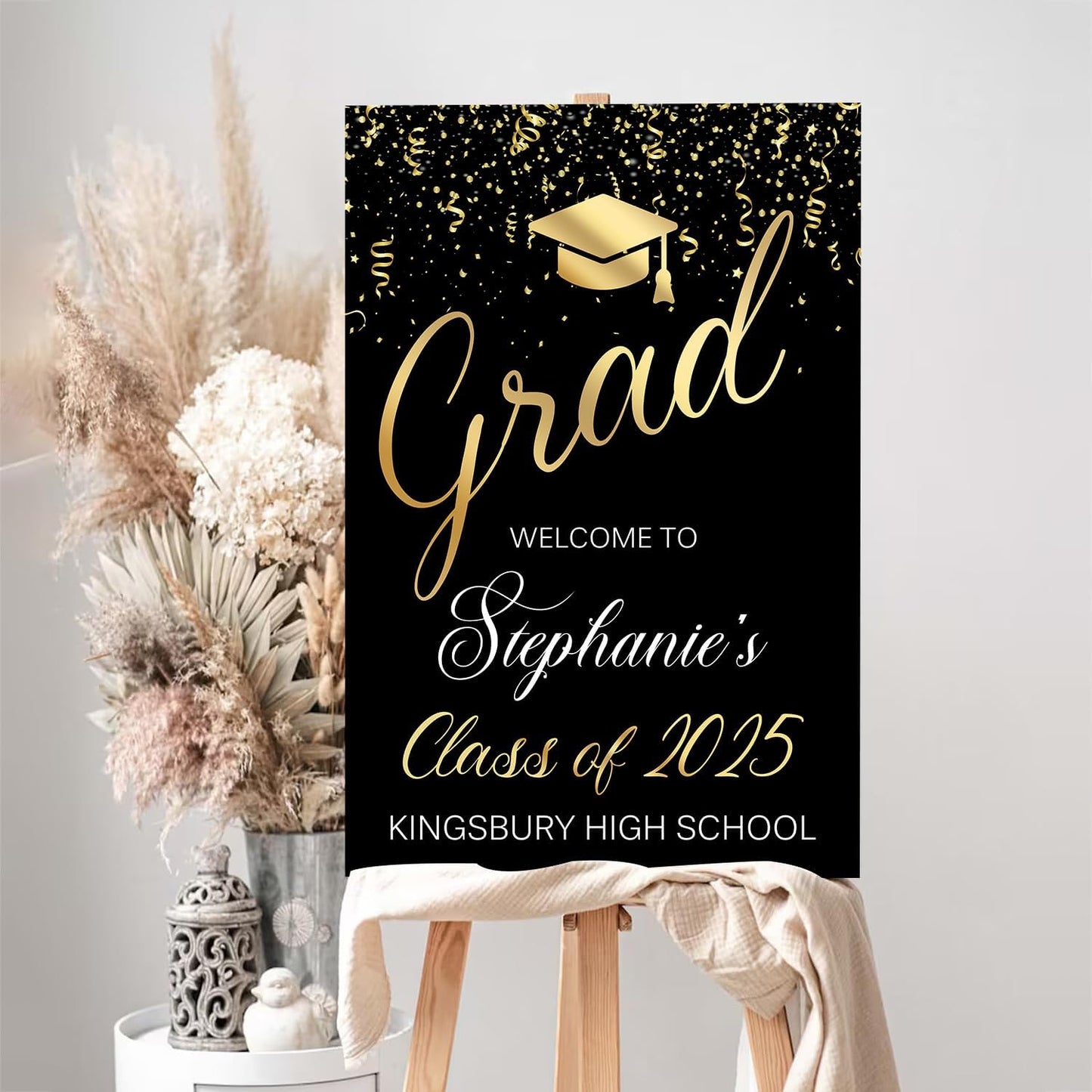 Graduation Welcome Sign, Grad Party Sign, Modern Minimalist Graduation Welcome, Personalized Senior High School College Graduation, Class of 2025, Graduation Party Welcome Sign 2025