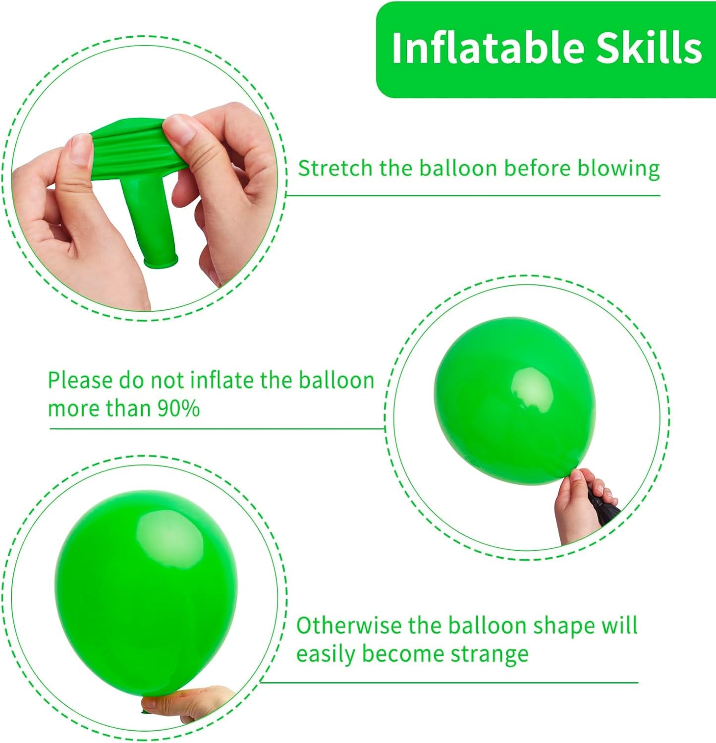 RUBFAC 129pcs Green Balloons Different Sizes 18 12 10 5 Inch Green Latex Christmas Balloon Garland Arch for Masquerade Party Decorations Birthday Baby Shower Wedding Party Supplies