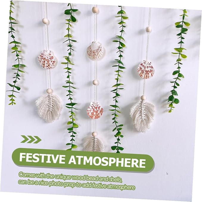 Generic Artificial Eucalyptus Wooden Bead Garland Hanging Vine Wall Decor with Pastoral Style Leaves and Sturdy Beads for Wedding Bedroom Home Decoration