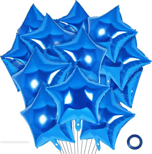 20 Pcs Star Balloons,18 Inch Blue Star Foil Balloons,Stars Shaped Balloon Mylar Helium Balloon for Birthday Party Anniversary Wedding Baby Shower Decorations (Blue)