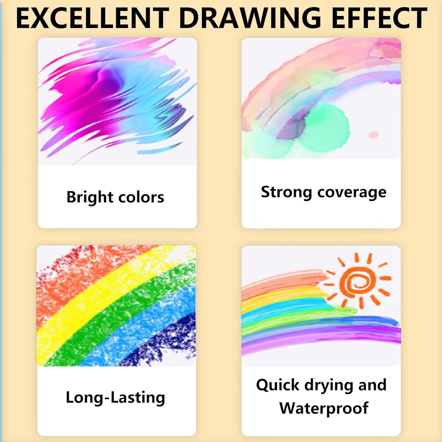 Gunsamg Fine Tip Acrylic Paint Markers – 100 Colors Acrylic Paint Pens for Rock, Glass, Wood, Stone, Ceramic, Fabric, Metal, Canvas – Permanent Waterproof No Bleed Paint Pens for Crafts & Art Supplies