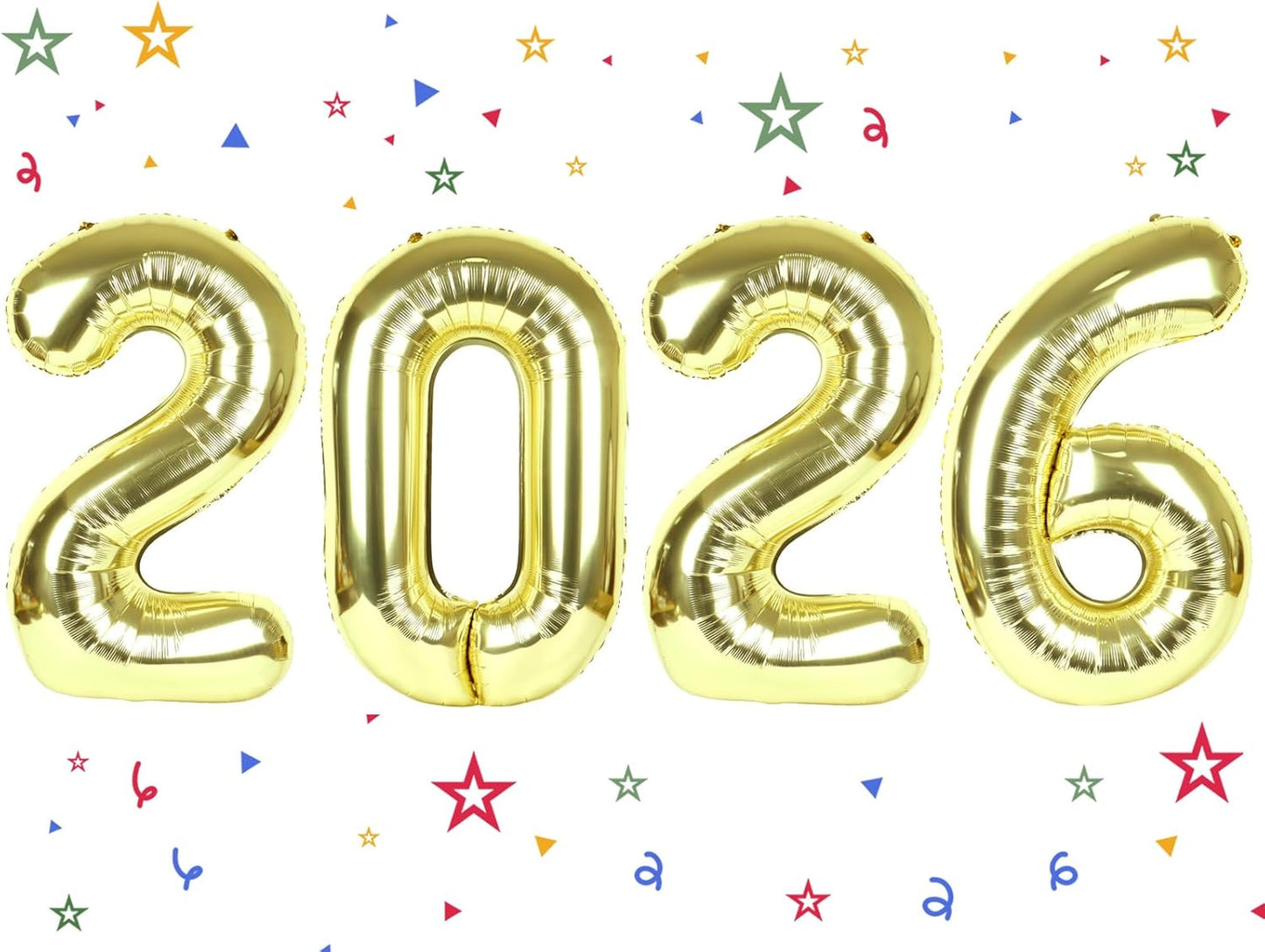 2026 Balloon - Light Gold Birthday Number Balloons, 40 Inch Large Foil Balloons for Men Women Boys Girls Light Gold Themed Birthday Decorations，Number 2026 Balloon