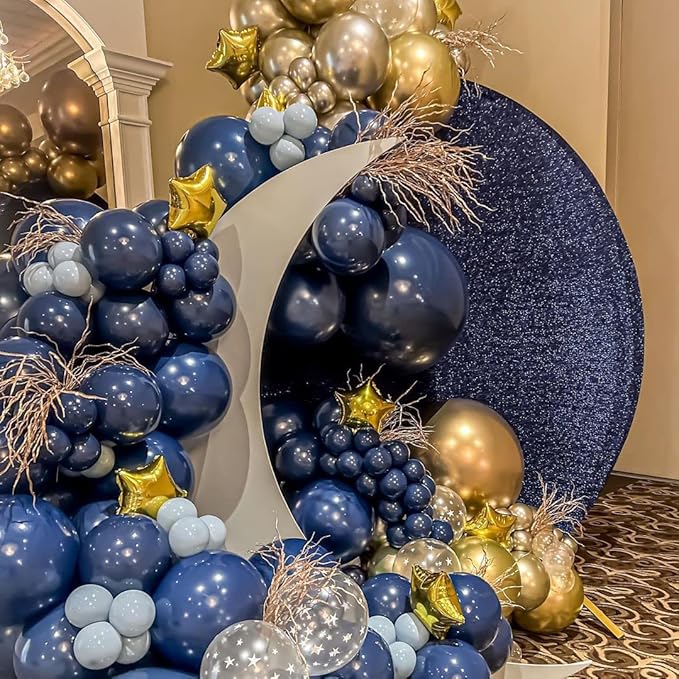 KBZVNAF Navy Blue Latex Party Balloons - 50 Pack 12 inch Round Helium Navy Balloons for Graduation Baby Shower Birthday Wedding Party Decorations