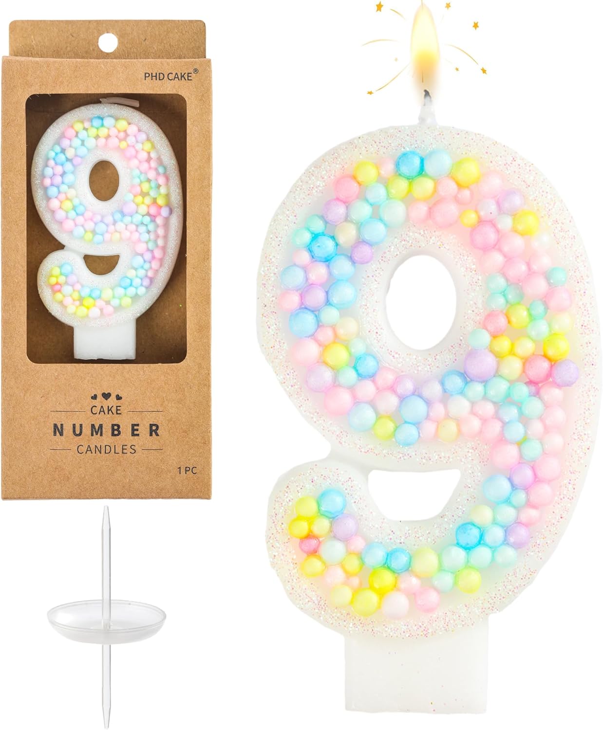 PHD CAKE Number 9 Macaron Birthday Candles, Macaron Themed Number Candles, Cake Number Candles, Party Celebration