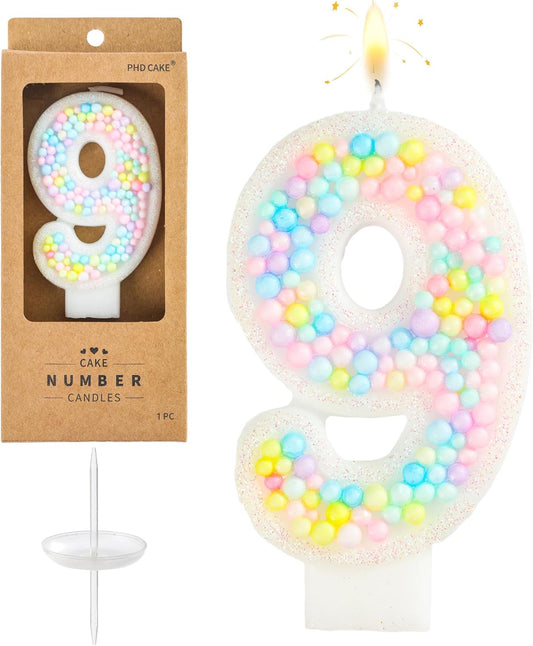 PHD CAKE Number 9 Macaron Birthday Candles, Macaron Themed Number Candles, Cake Number Candles, Party Celebration