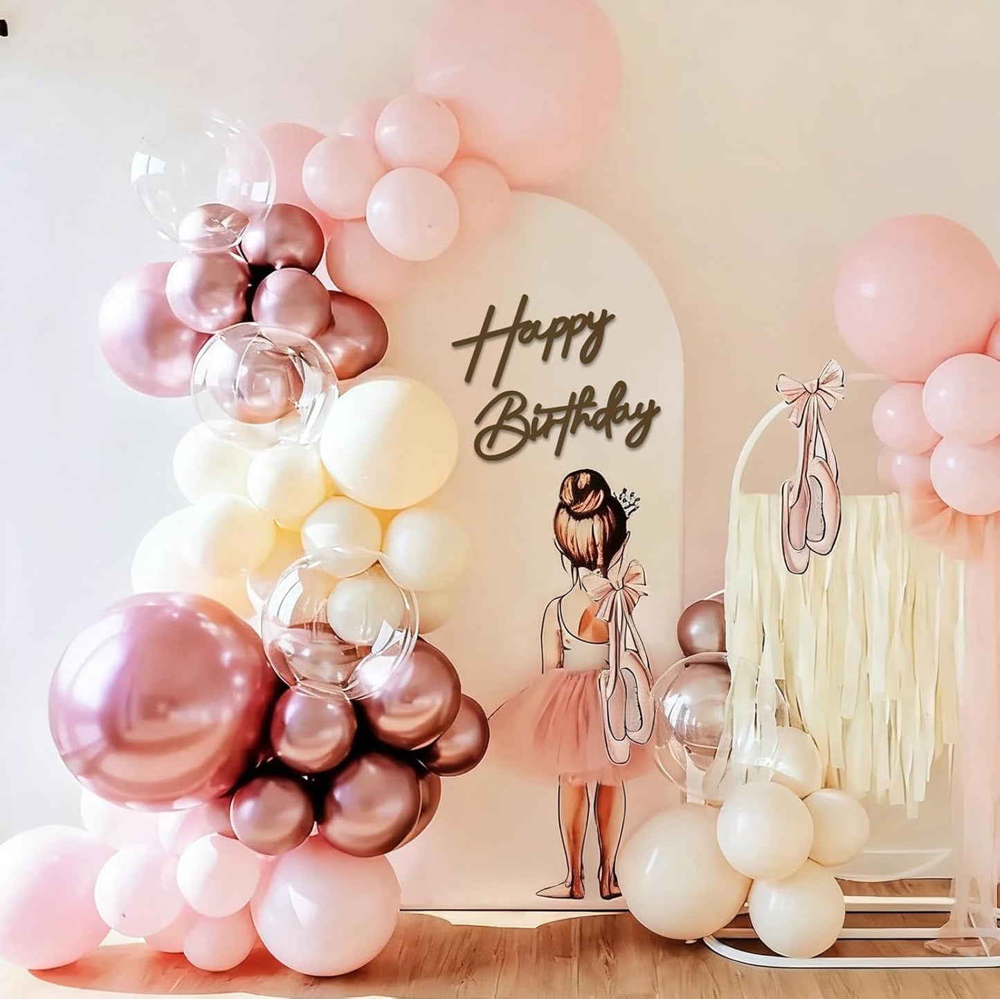 Happy Birthday Sign for Arch Backdrop - Felt Happy Birthday Letters Banner & Sign for Girls, Boys & Adults' Birthday Party Balloon Arch Decorations (Brown)