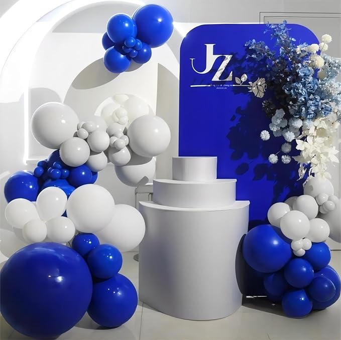 Royal Blue Balloons, 140pcs 18 12 10 5 Inch Different Sizes Pack Party Latex Balloons for Birthday Halloween Holiday Balloon Garland as Party Decorations