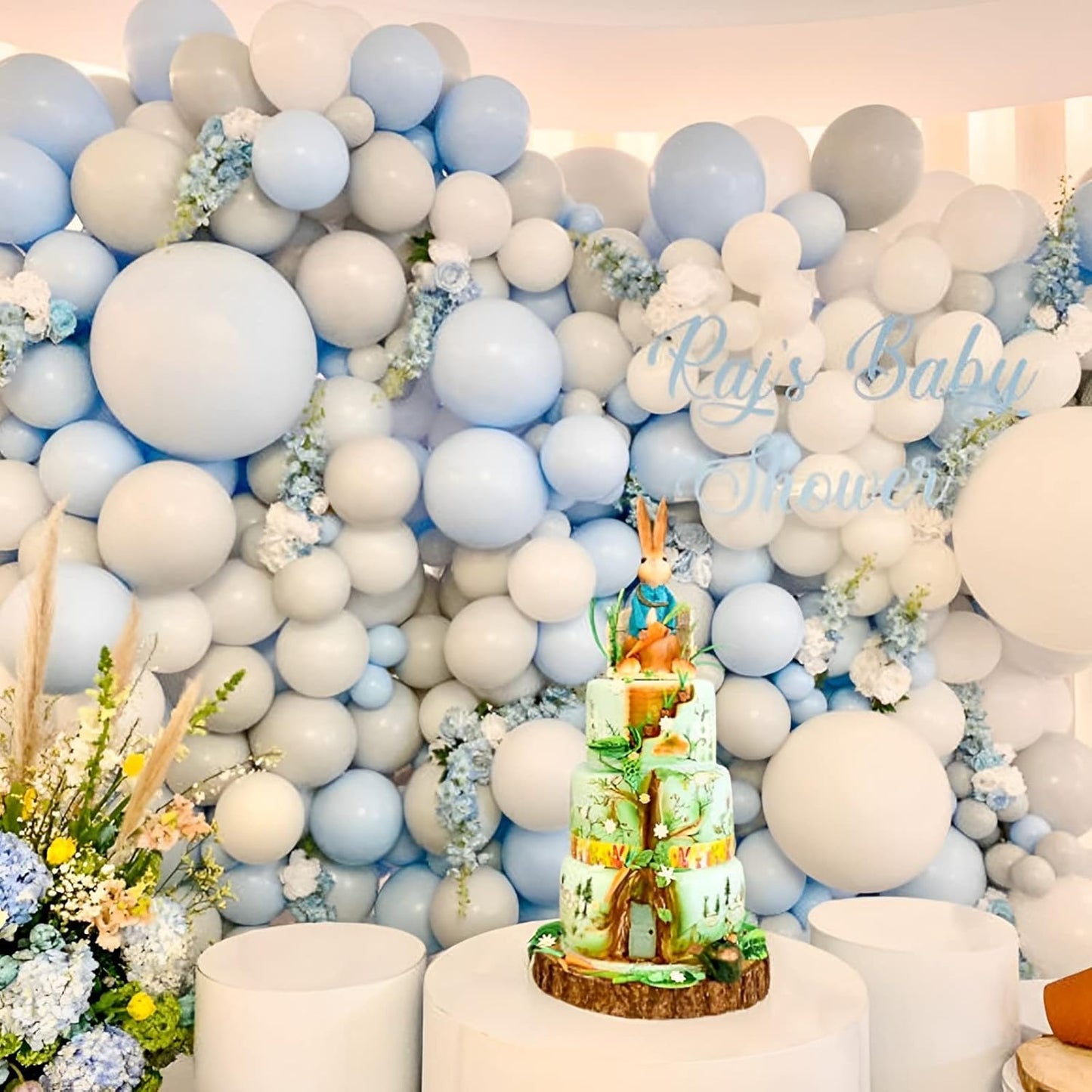 105pcs Baby Blue Balloons 12inch Light Blue Balloons for Boys Girls Birthday Baby Shower Gender Reveal Wedding Children's Day Decorations