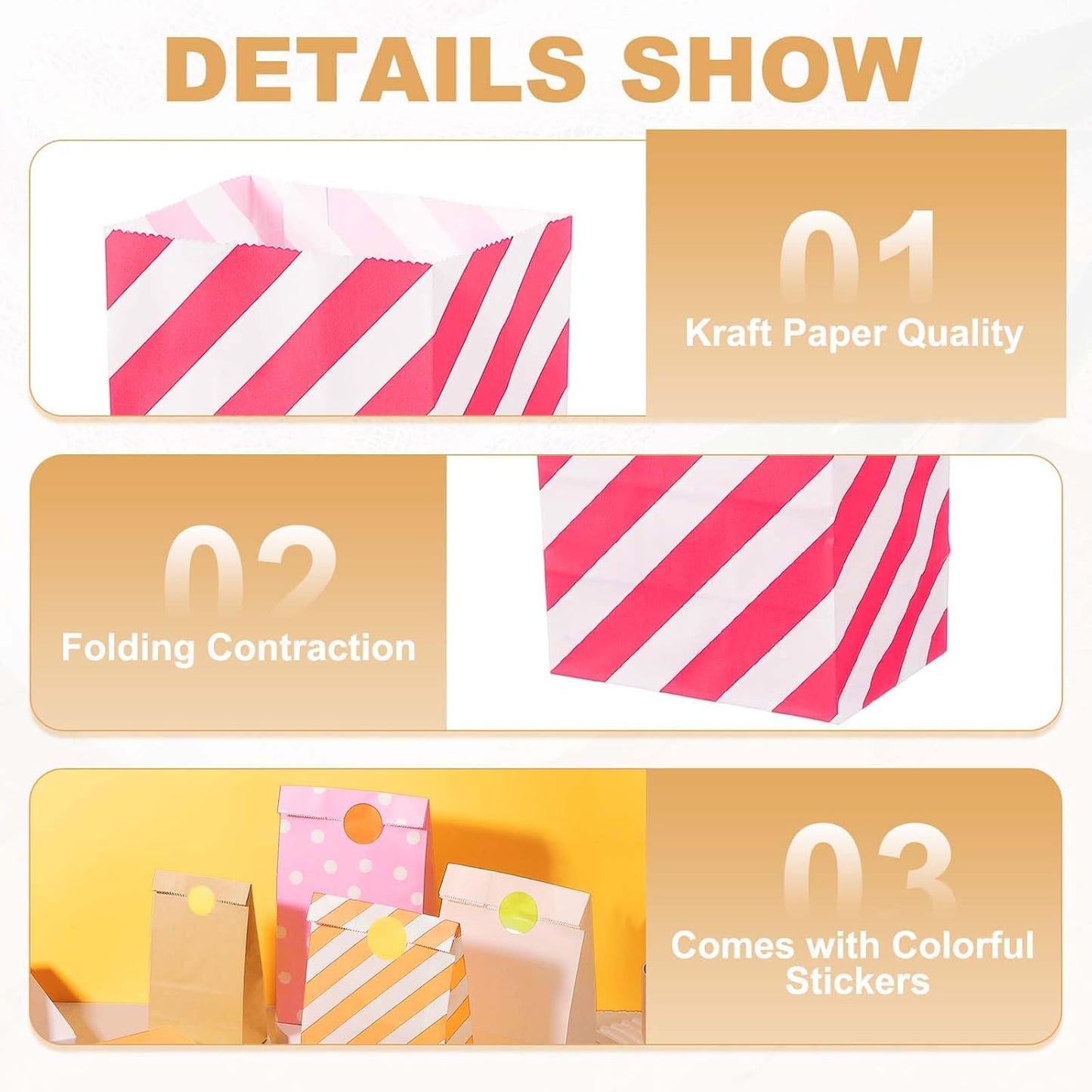 PATIKIL Party Favor Bag, 24 Pcs 3.5x2.4x7.1 Inch Mini Paper Candy Bags Gift Treat Celebration Halloween Goody Birthday Wedding Party with Stickers, Rose Red Twill