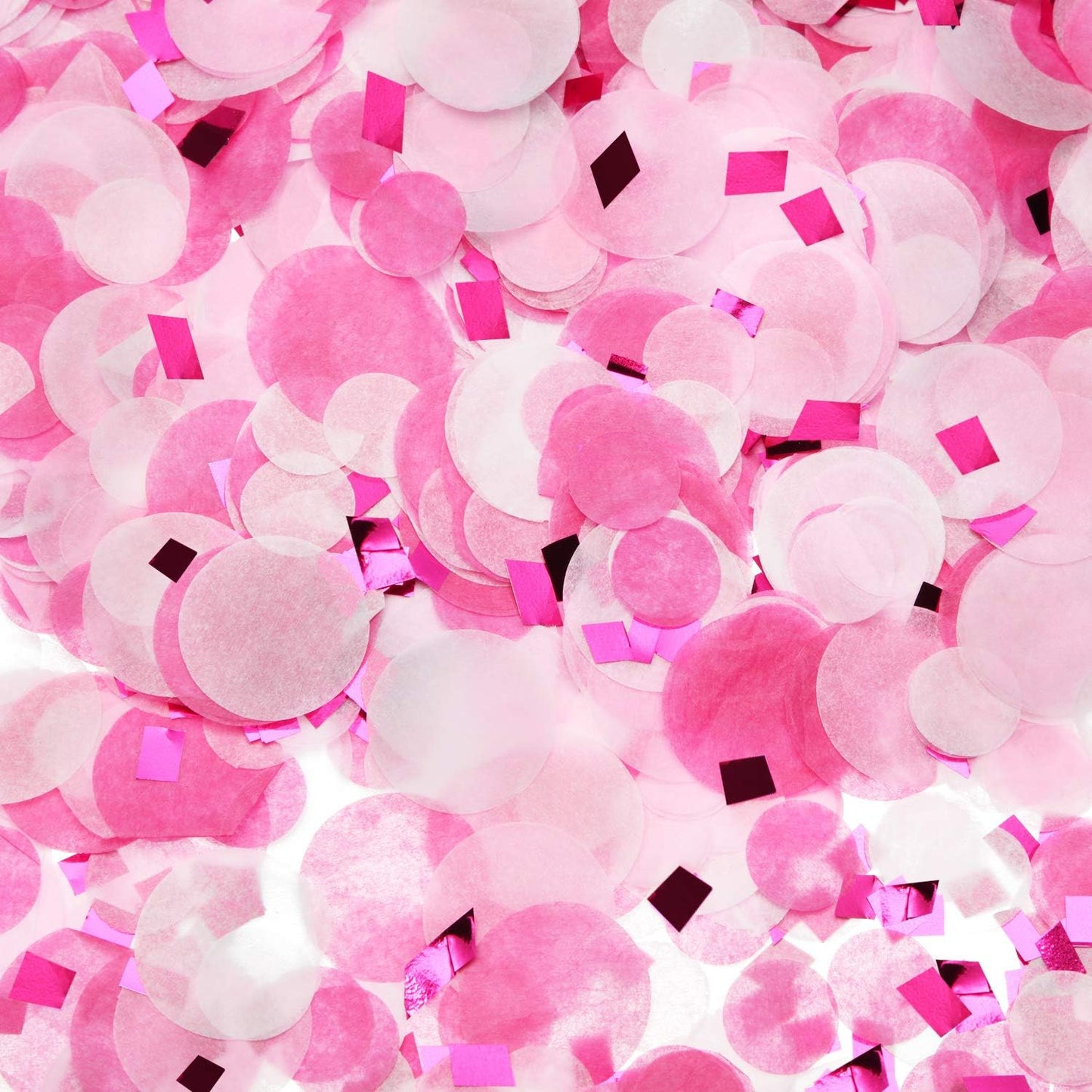 TecUnite Round Tissue Paper Table Confetti Dots for Wedding Birthday Party Decoration, 1.76 oz(Pink Rose Red Confetti,1.5 cm plus 2.5 cm)