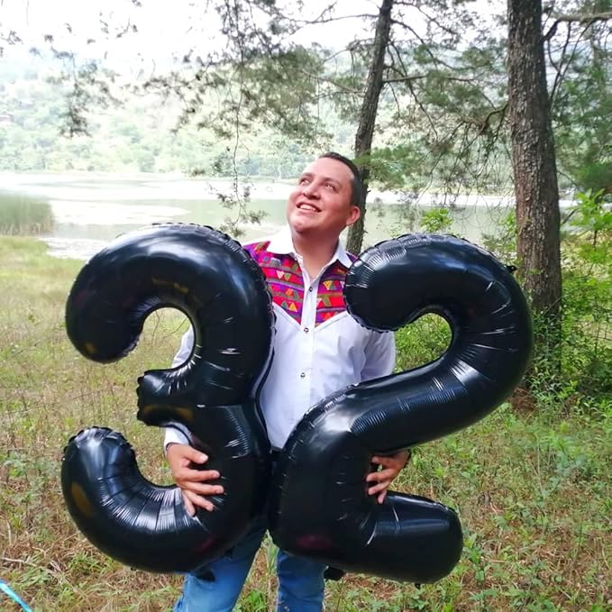 Black Number 7 Balloon 40 Inch, 7th Birthday Party Decorations for Children, Giant 7 Foil Balloon for Party Supplies
