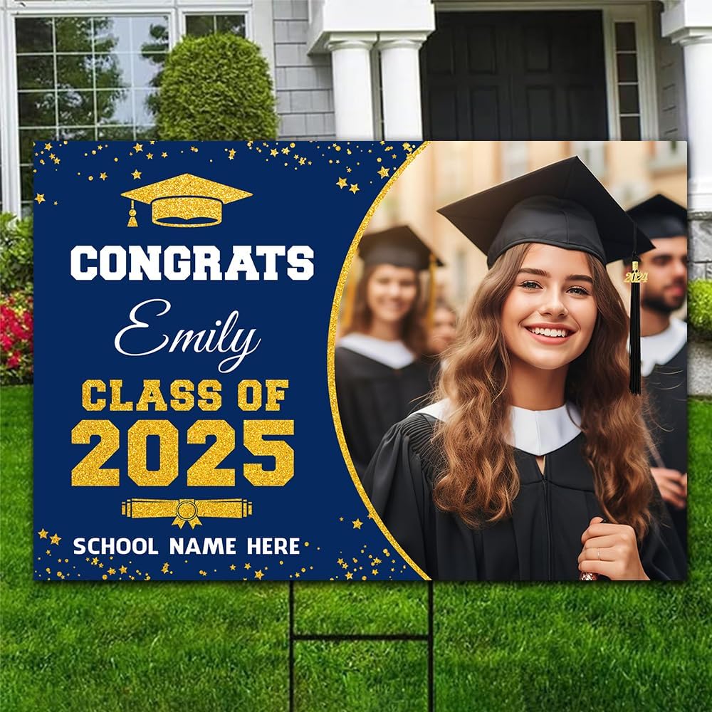 Personalized Graduation Yard Signs, Class of 2025 Sign, Graduation Senior Sign 2025, Graduate Yard Sign, Graduation Decorations Sign, High School Grad, College Graduation Sign #10