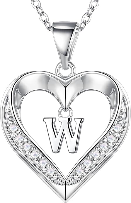 TURANDOSS Valentines Day Gifts for Kids Teen Girls - Heart Initial Necklaces, Dainty 14K Gold Plated CZ Heart Letter A-Z Pendant Necklace Trendy Jewelry Valentines Day Gifts for Wife Girlfriend