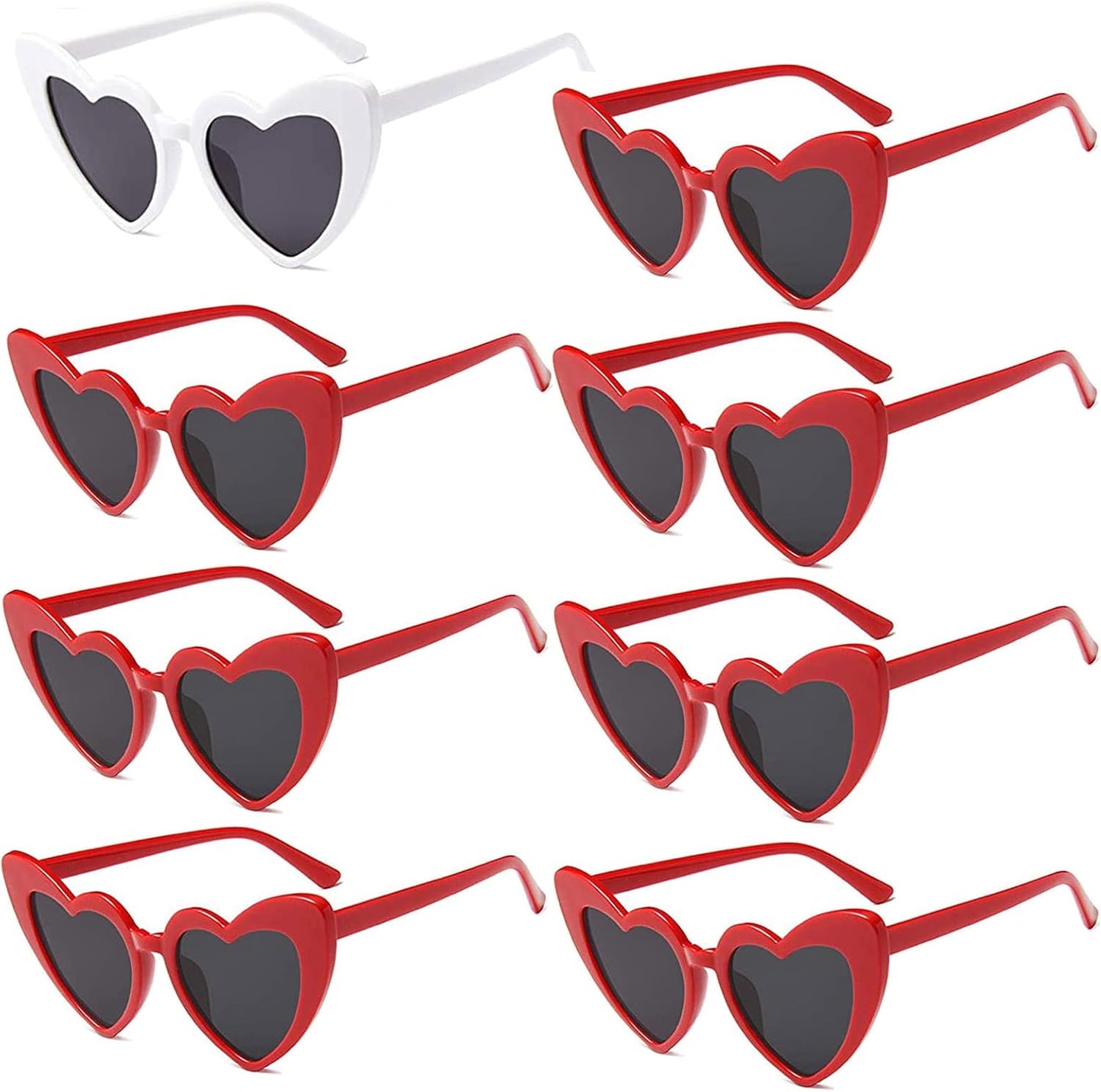 AEAHALY Pink White Black Heart Sunglasses for Women Vintage Bride Heart Shaped Sunglasses Wedding Party Accessories