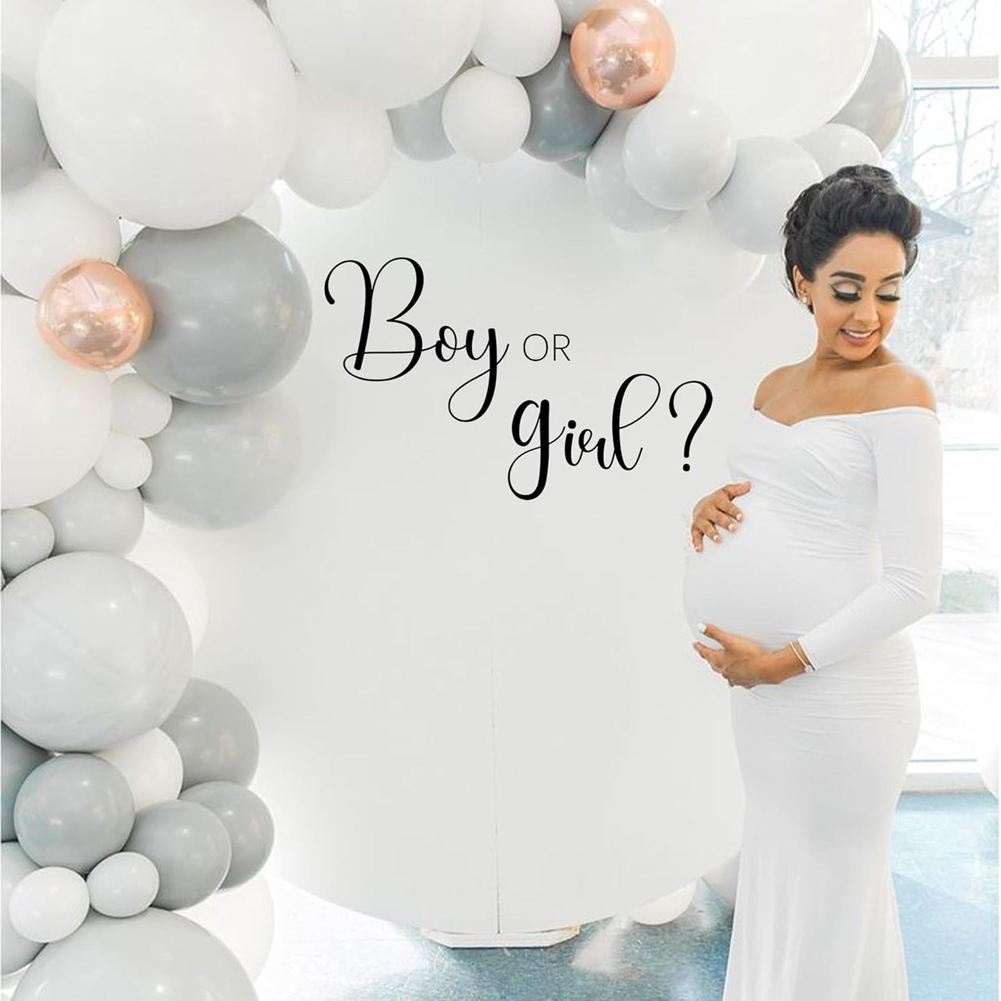 Boy Or Girl Decal - Baby Shower, Gender Reveal Party Decoration Supplies Wall Stickers, Boy Or Girl Sign Balloon Arch and Party Backdrop Decoration Wall Decals